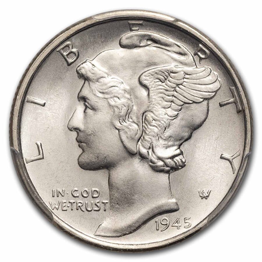 1945-S Mercury Dime MS-65 FB PCGS