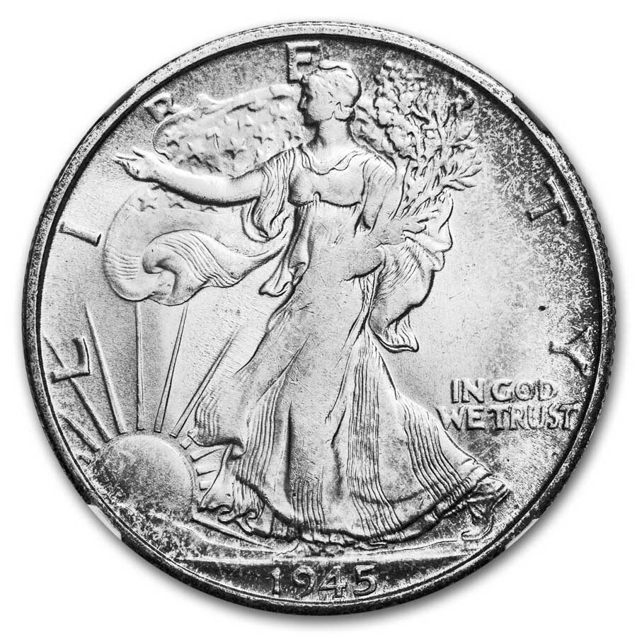 1945-S Walking Liberty Half Dollar MS-64 NGC