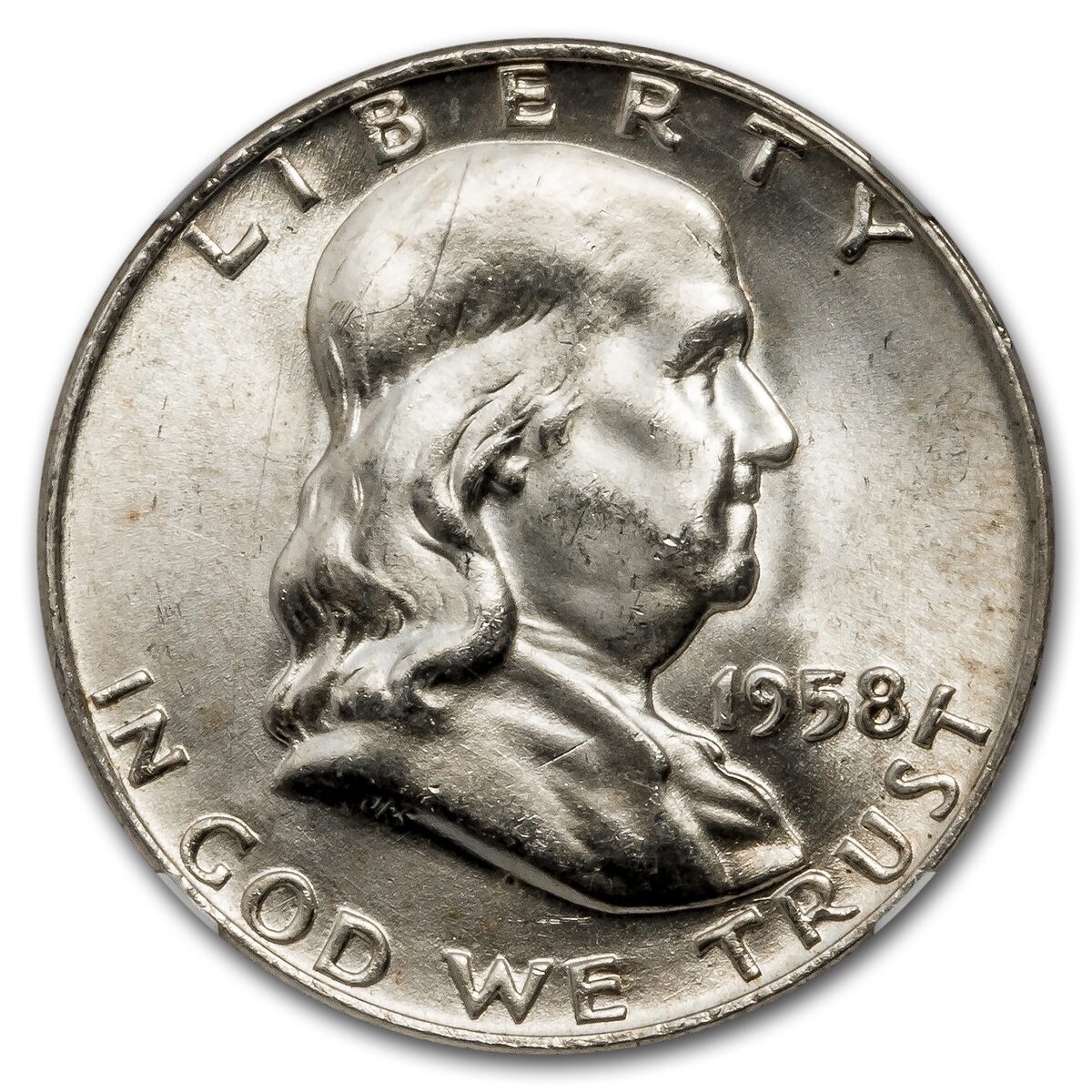 1958-D Franklin Half Dollar MS-64 NGC (FBL)