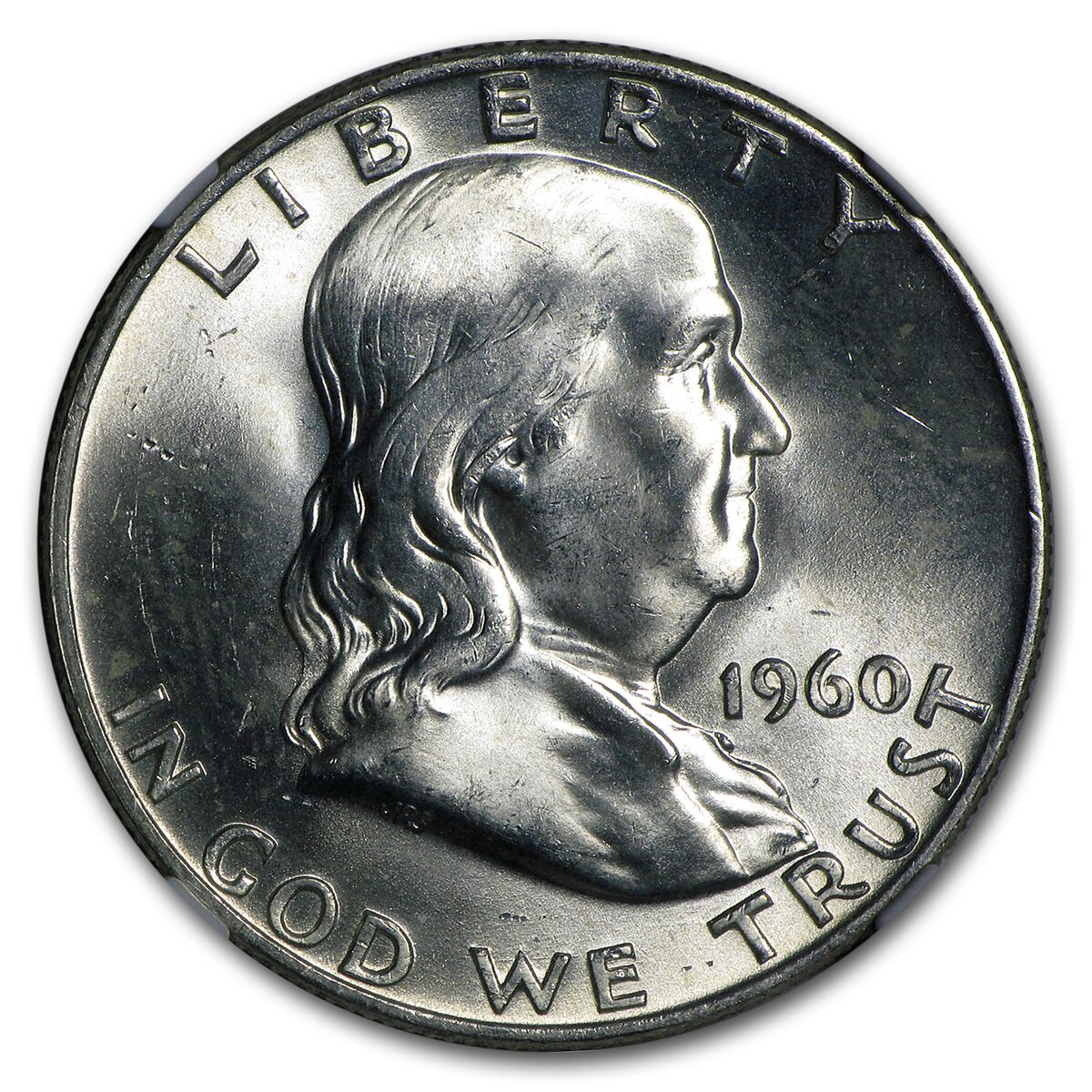 1960-D Franklin Half Dollar MS-64 NGC (FBL)