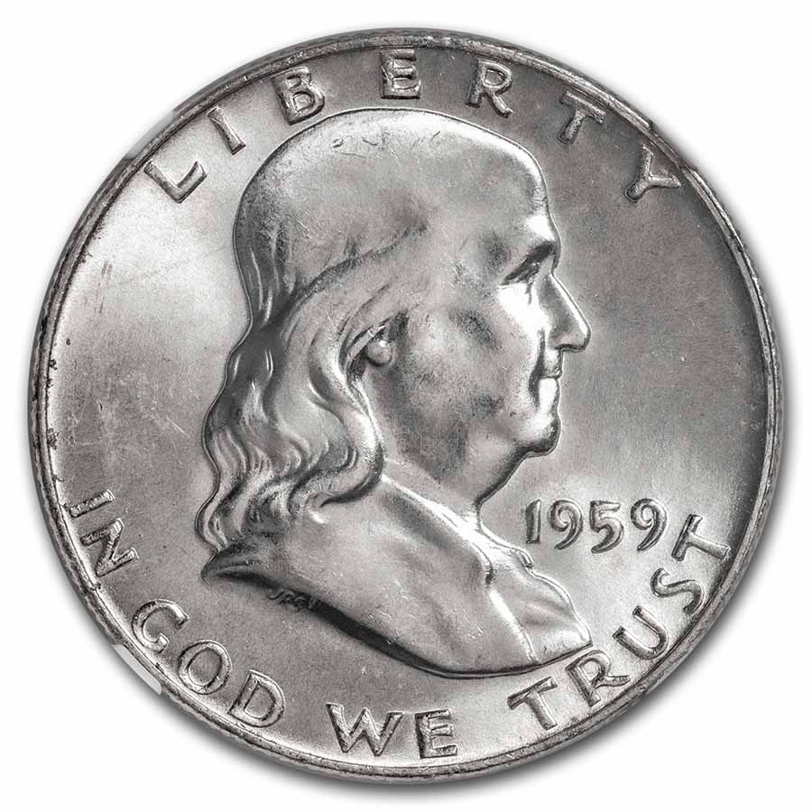 1959 Franklin Half Dollar MS-64 NGC (FBL)