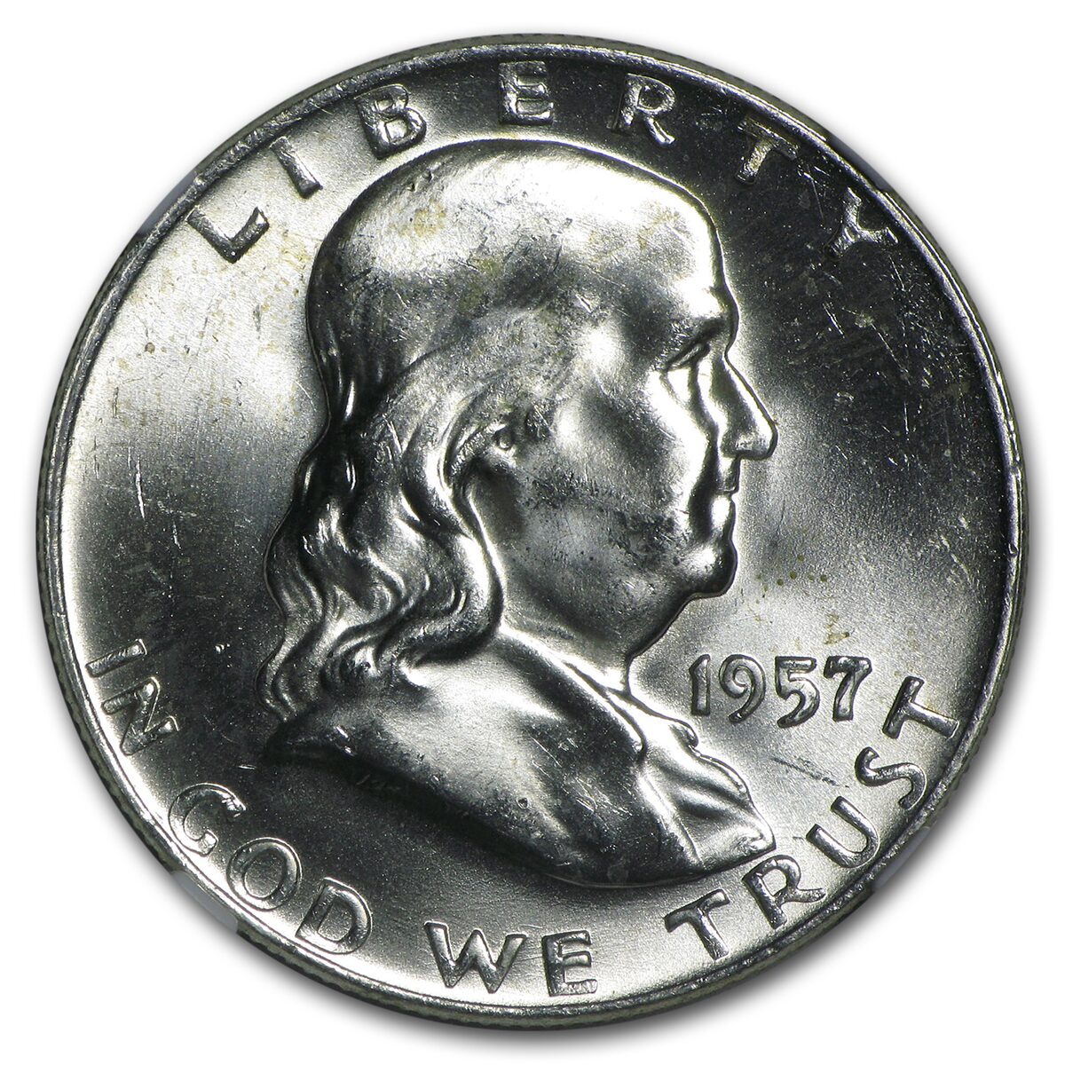 1957-D Franklin Half Dollar MS-64 NGC (FBL)