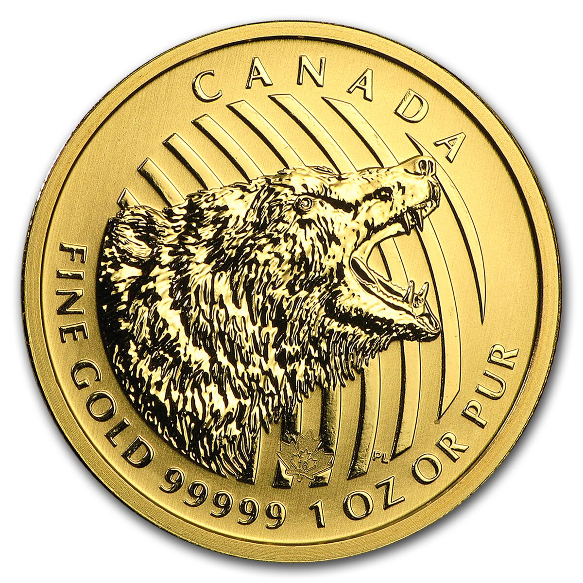 2016 Canada 1 oz Gold Roaring Grizzly Bear .99999 BU (Assay Card)