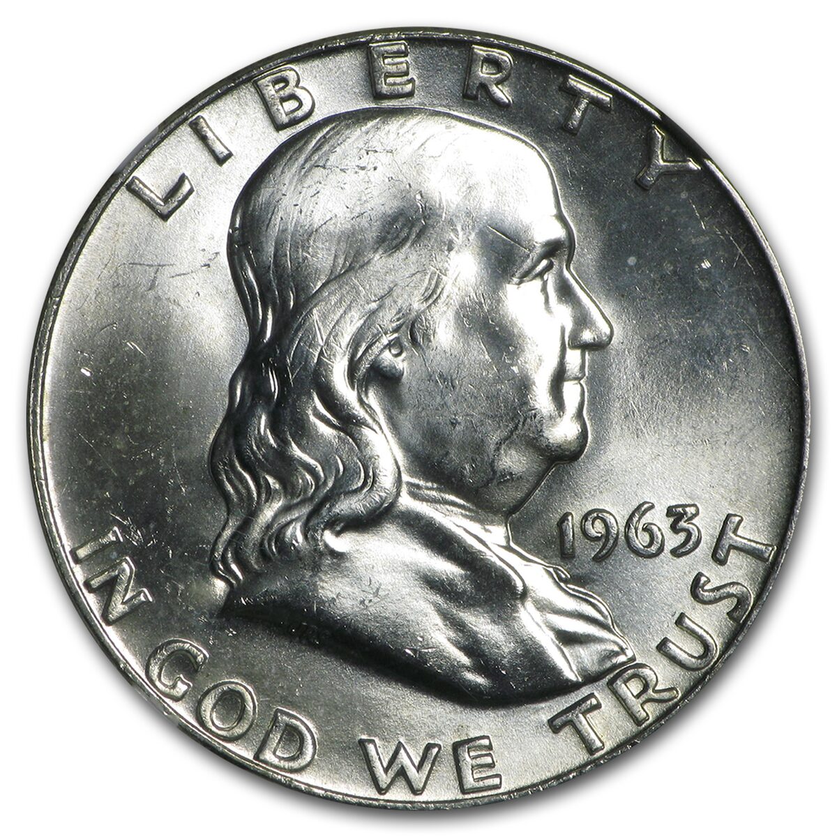 1963-D Franklin Half Dollar MS-64 NGC (FBL)