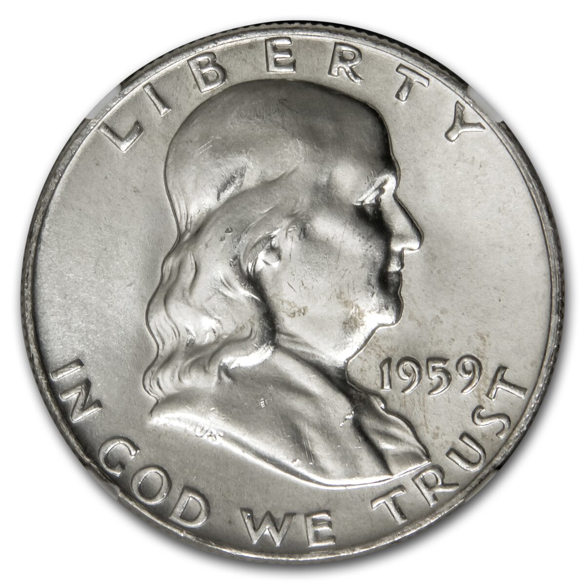 1959-D Franklin Half Dollar MS-64 NGC (FBL)