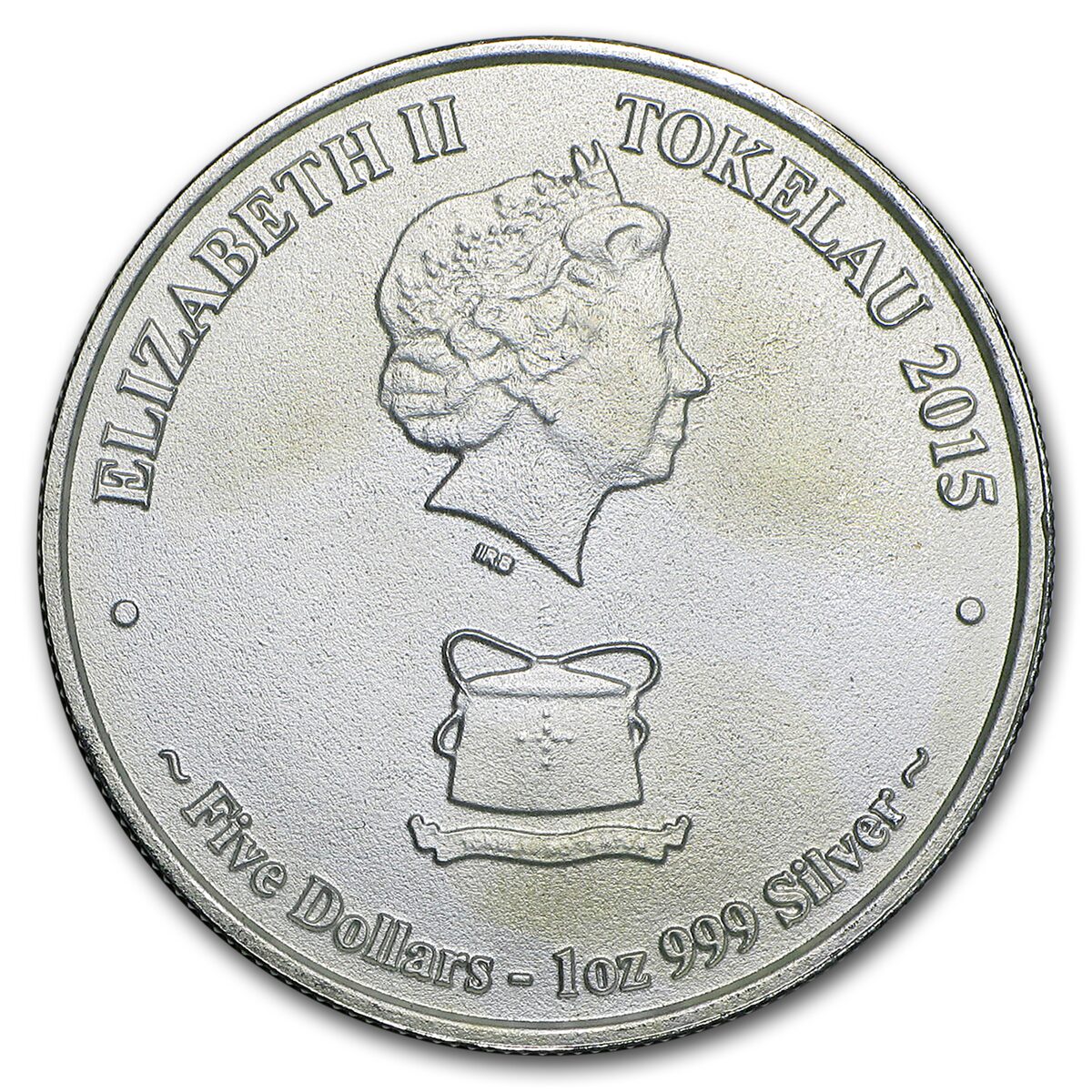 2015 Tokelau 1 oz Silver $5 Mokoha Great White Shark (Abrasions)