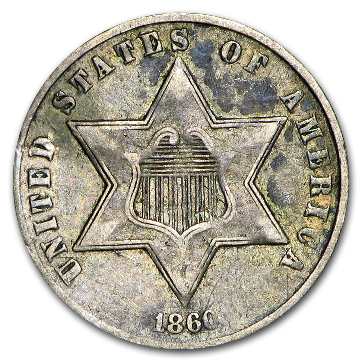 1860 Three Cent Silver VF