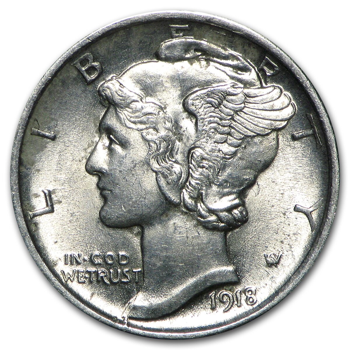 1918-D Mercury Dime BU