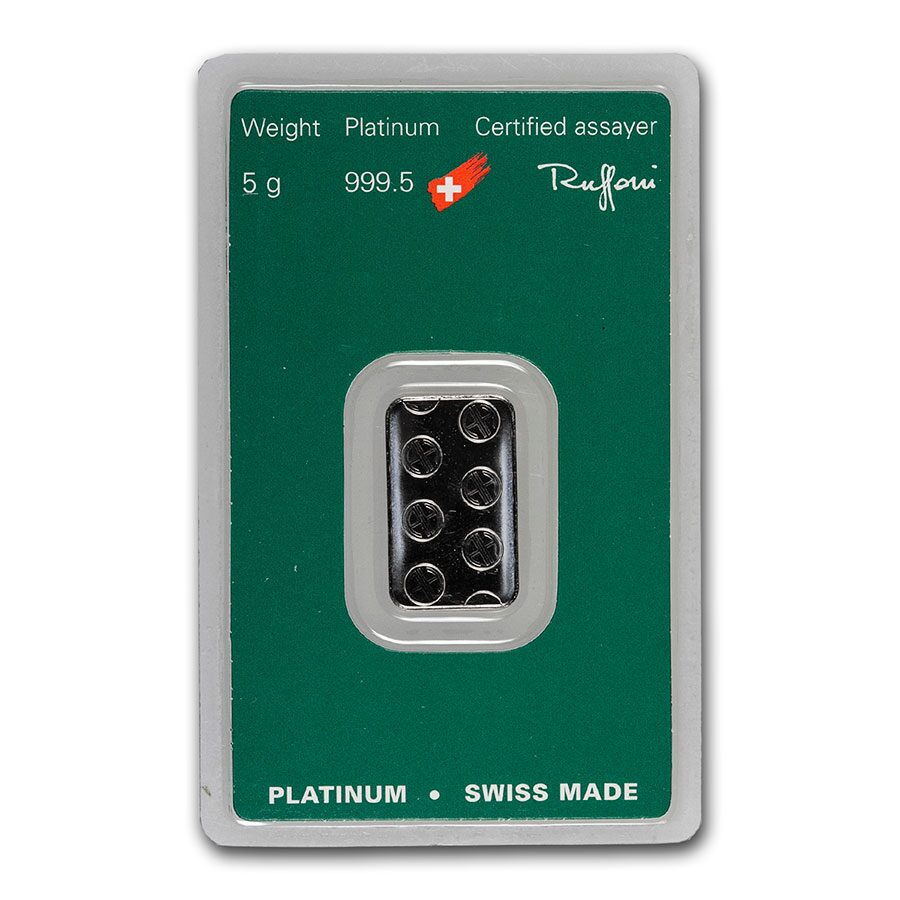 5 gram Platinum Bar - Argor-Heraeus (In Assay)