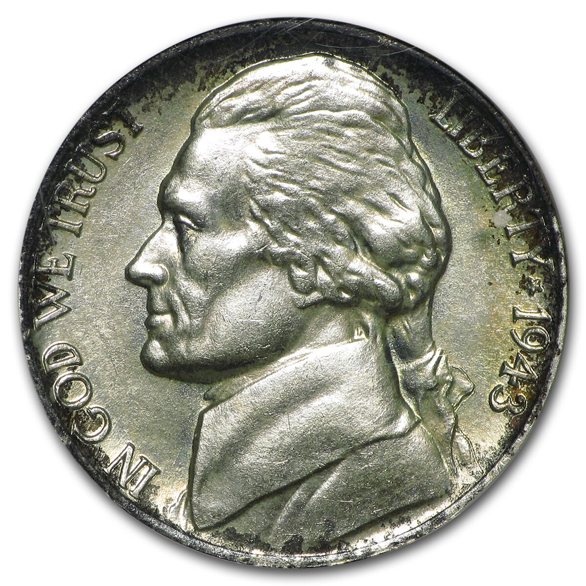 1943/2-P Jefferson Nickel MS-64 NGC