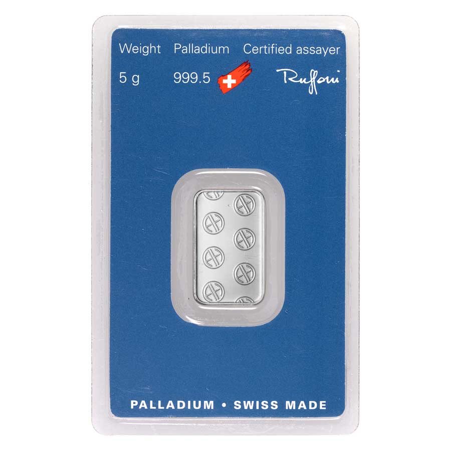 5 Gram Palladium Bar - Argor-Heraeus