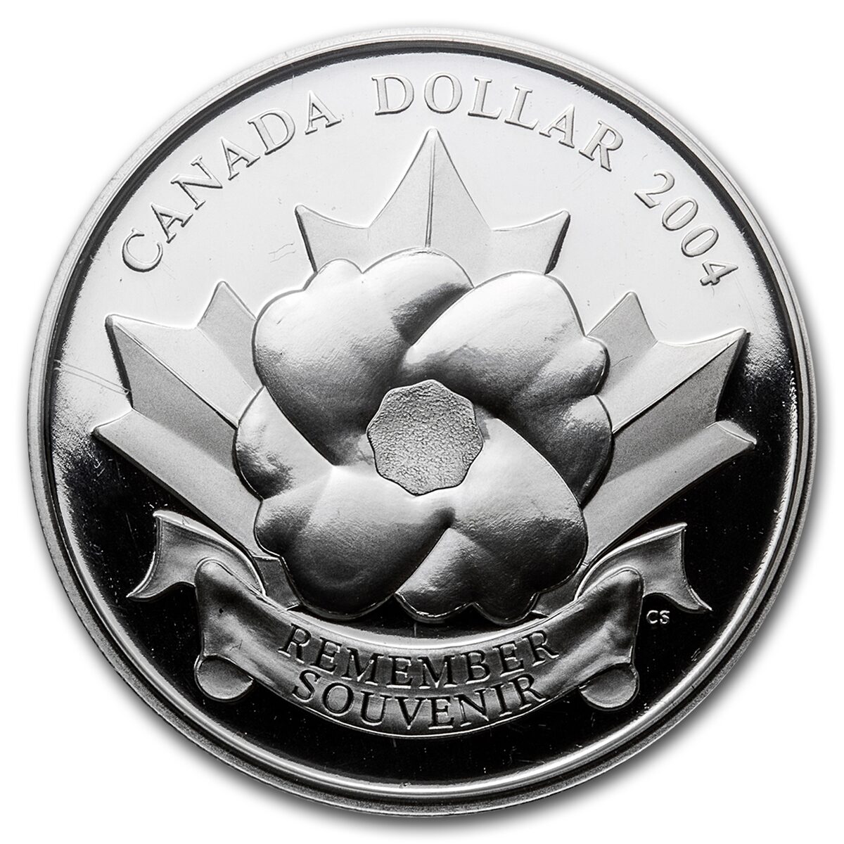 2004 Canada 3/4 oz Silver Proof $1 Poppy in Flanders Fields