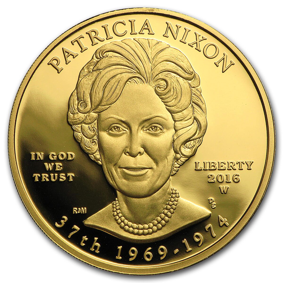 2016-W 1/2 oz Proof Gold Patricia Nixon (w/Box & COA)