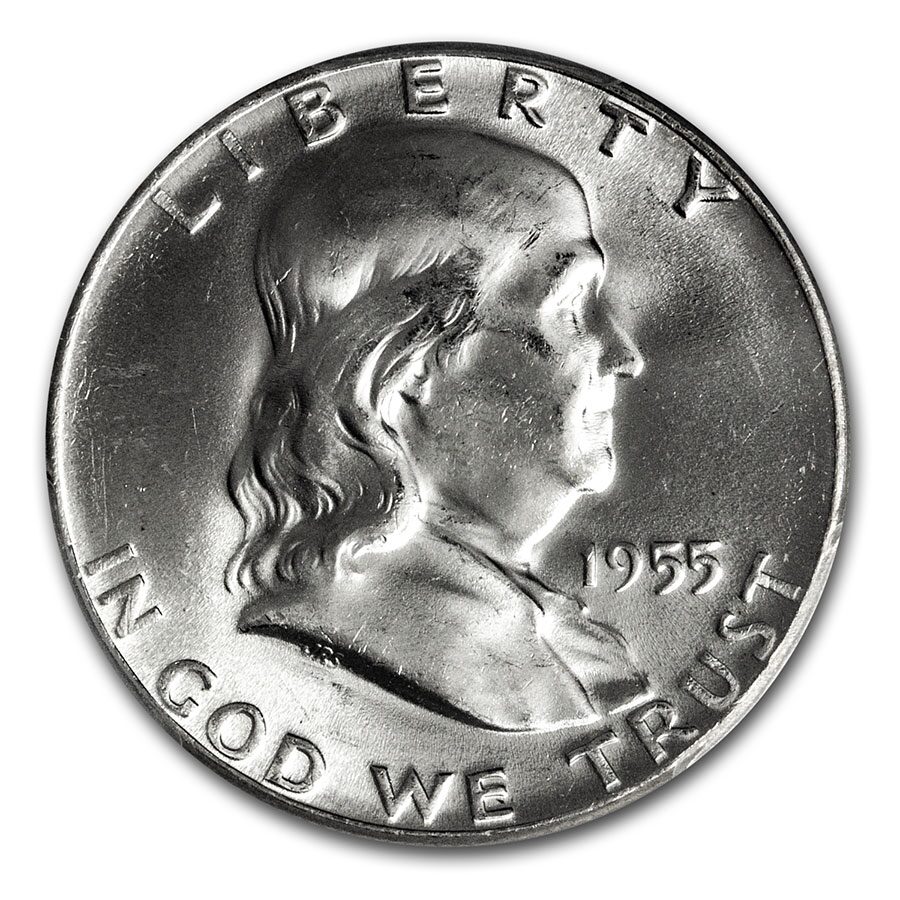1955 Franklin Half Dollar MS-64 PCGS (FBL)