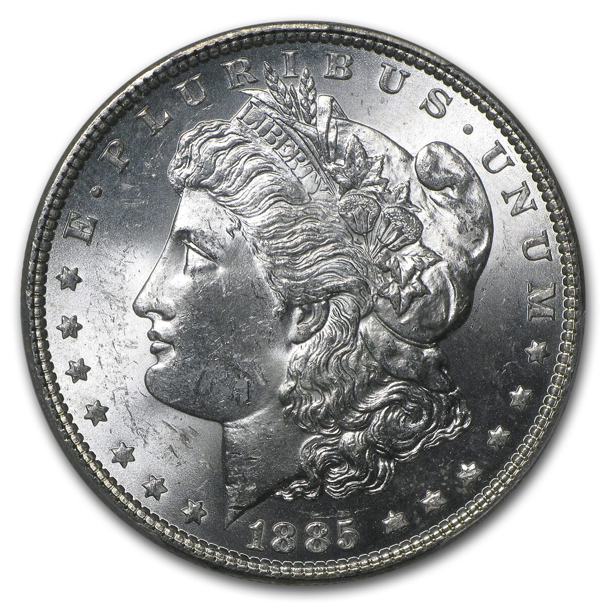 1885 Stage Coach Morgan Dollar BU PCGS