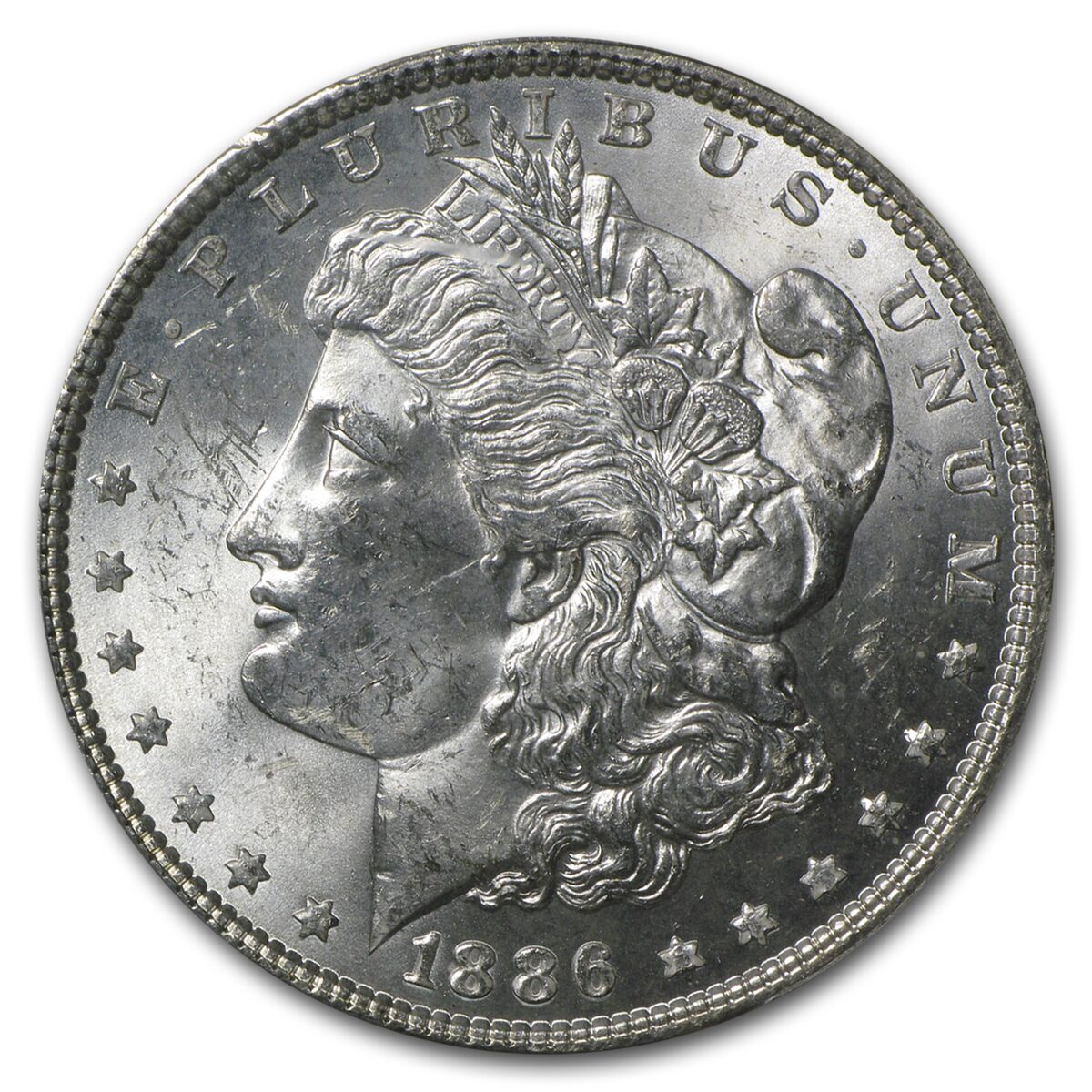 1886 Stage Coach Morgan Dollar BU PCGS
