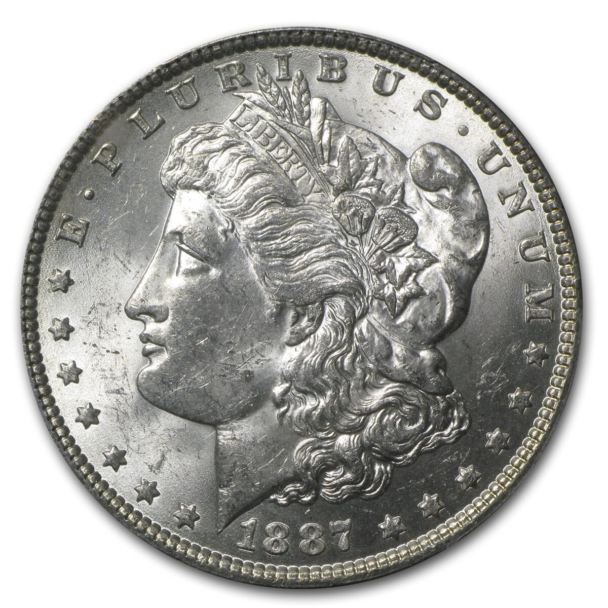 1887 Stage Coach Morgan Dollar BU PCGS