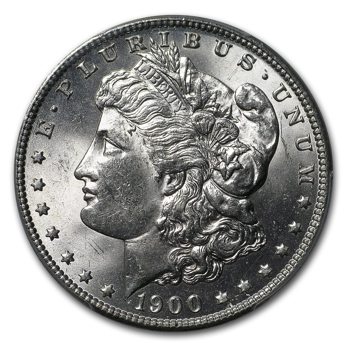 1900-O Stage Coach Morgan Dollar BU PCGS