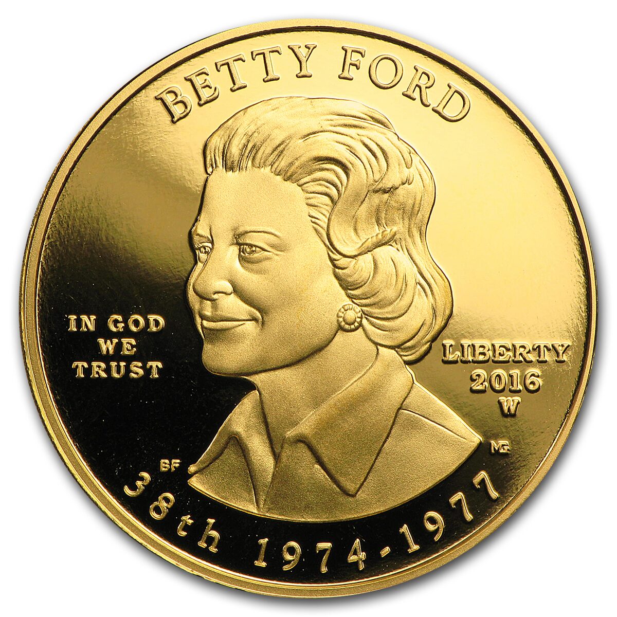 2016-W 1/2 oz Proof Gold Betty Ford (w/Box & COA)