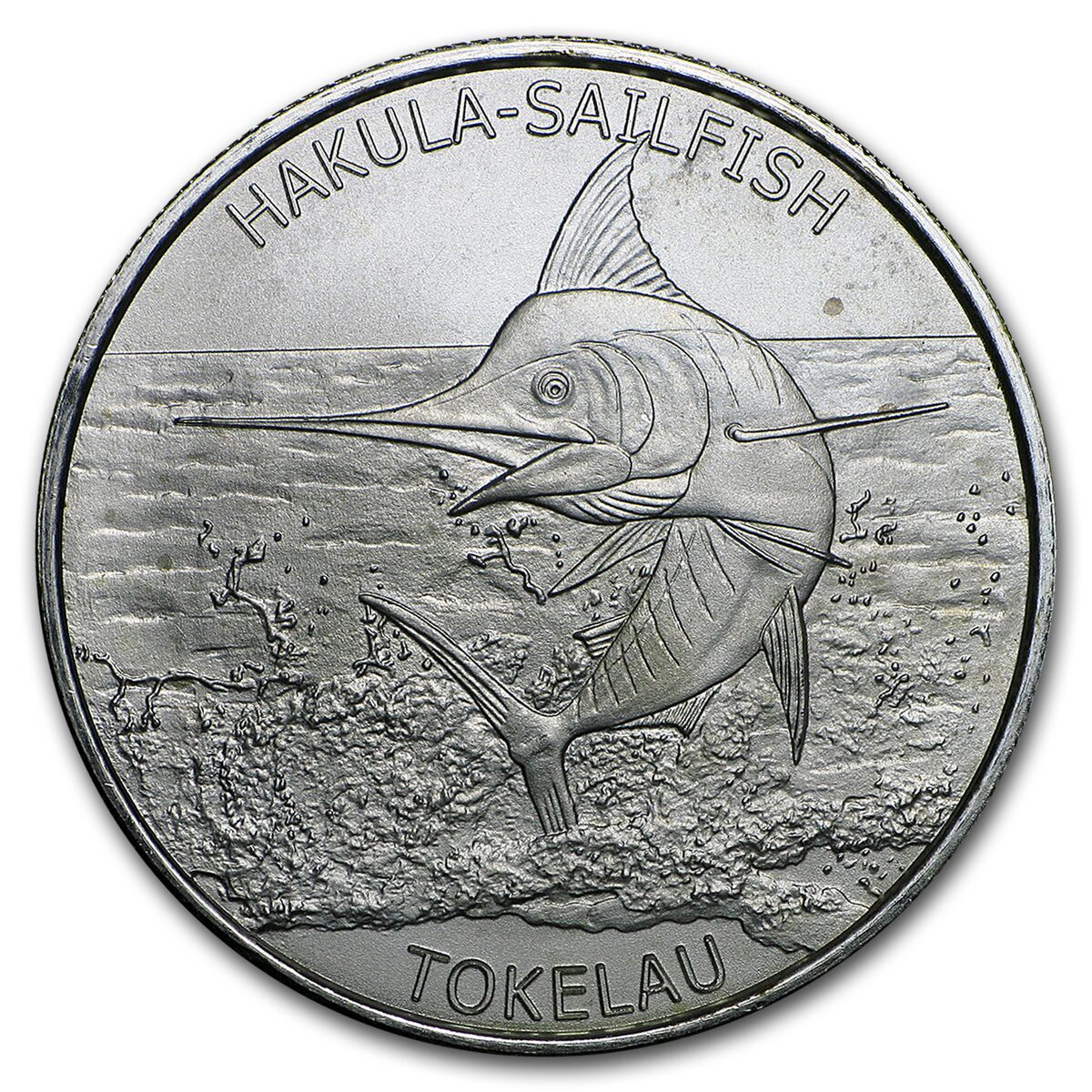 2016 Tokelau 1 oz Silver $5 Hakula Sailfish (Abrasions)