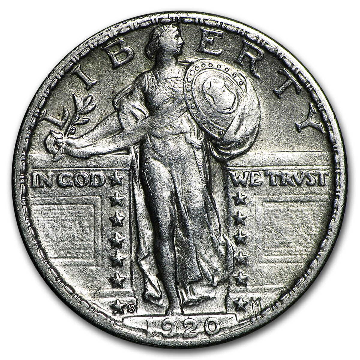 1920-S Standing Liberty Quarter AU