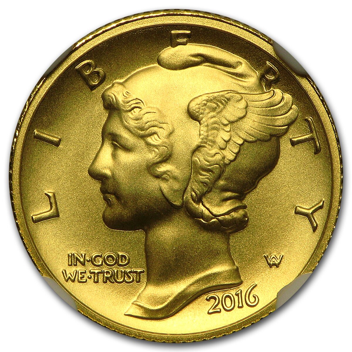 2016-W 1/10 oz Gold Mercury Dime SP-69 NGC (ER/FR)