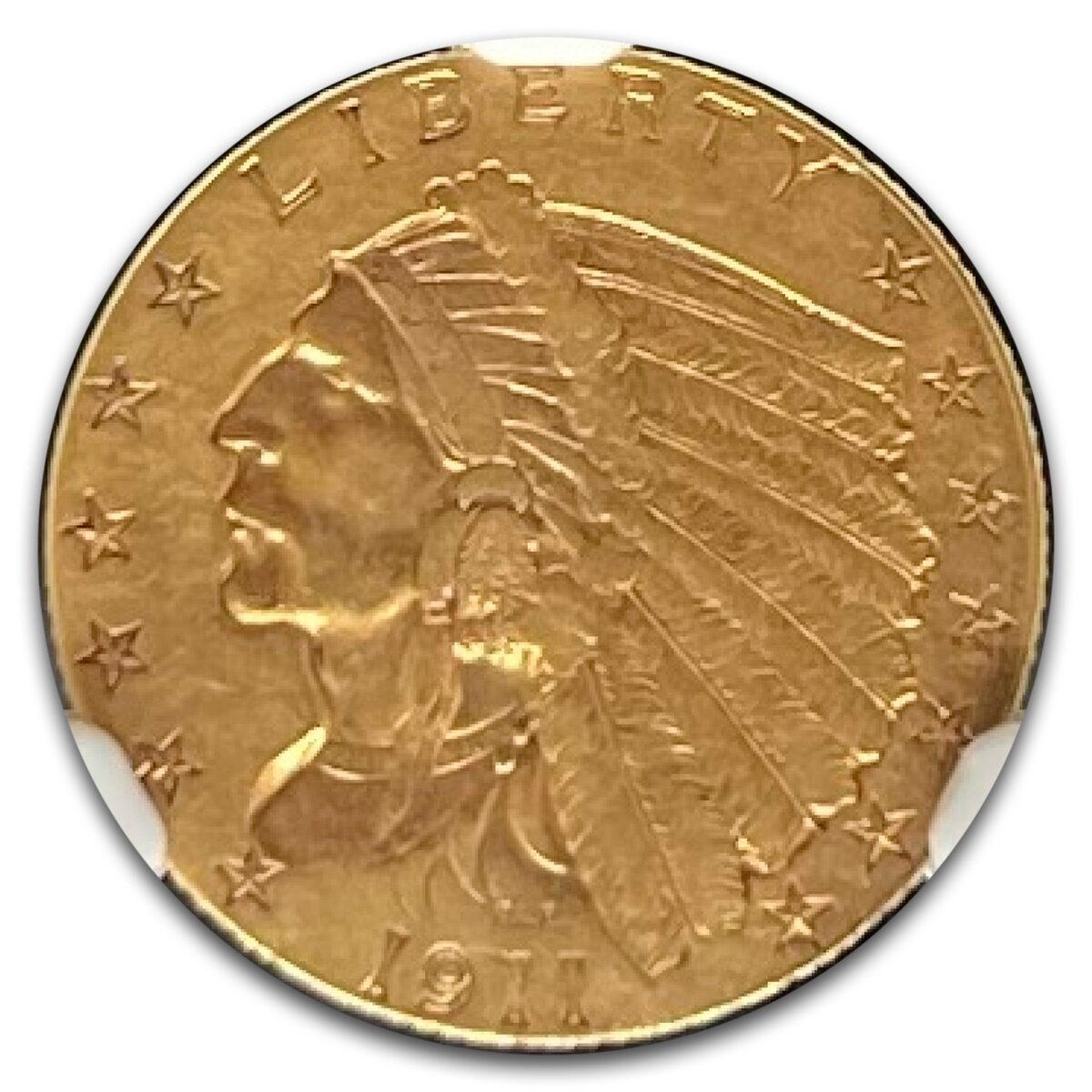 1911-D $2.50 Indian Gold Quarter Eagle Weak-D AU-55 NGC