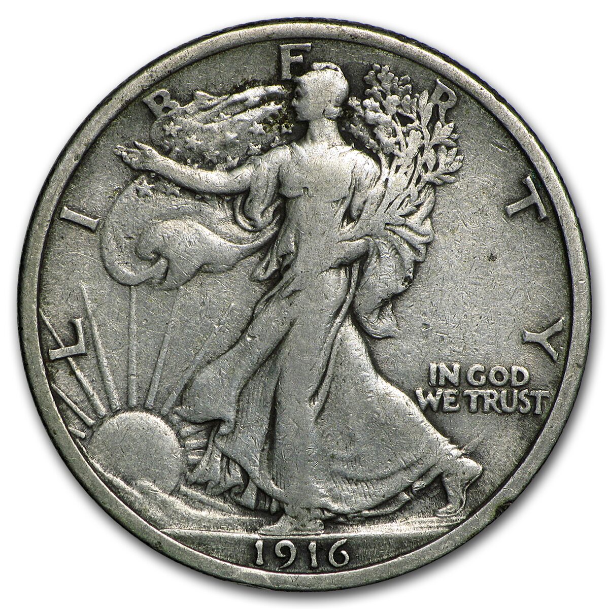 1916 Walking Liberty Half Dollar VF