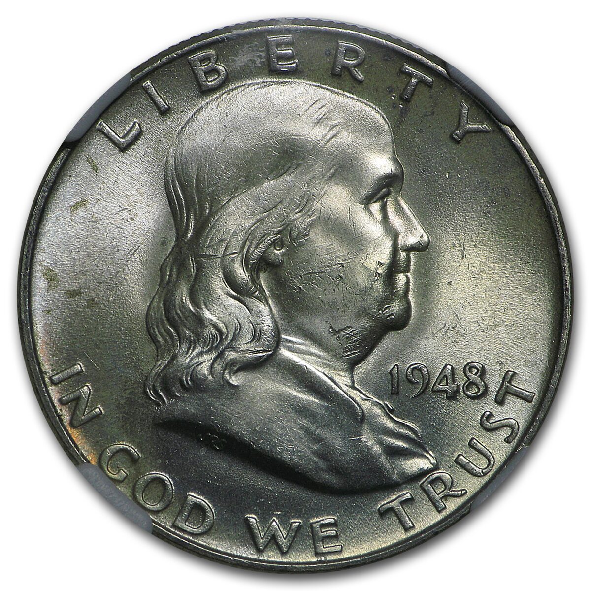 1948 Franklin Half Dollar MS-64 NGC (FBL)