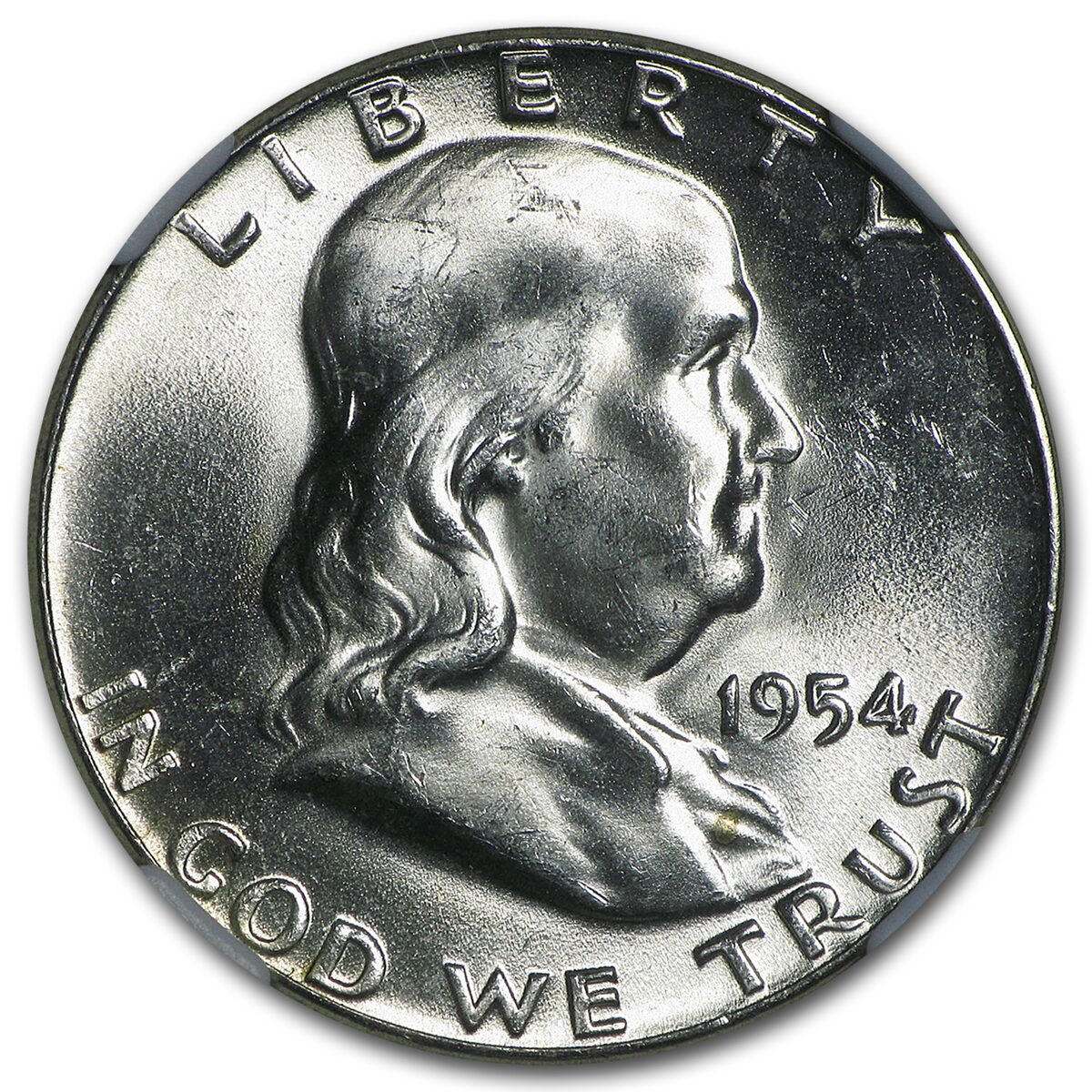 1954 Franklin Half Dollar MS-64 NGC (FBL)