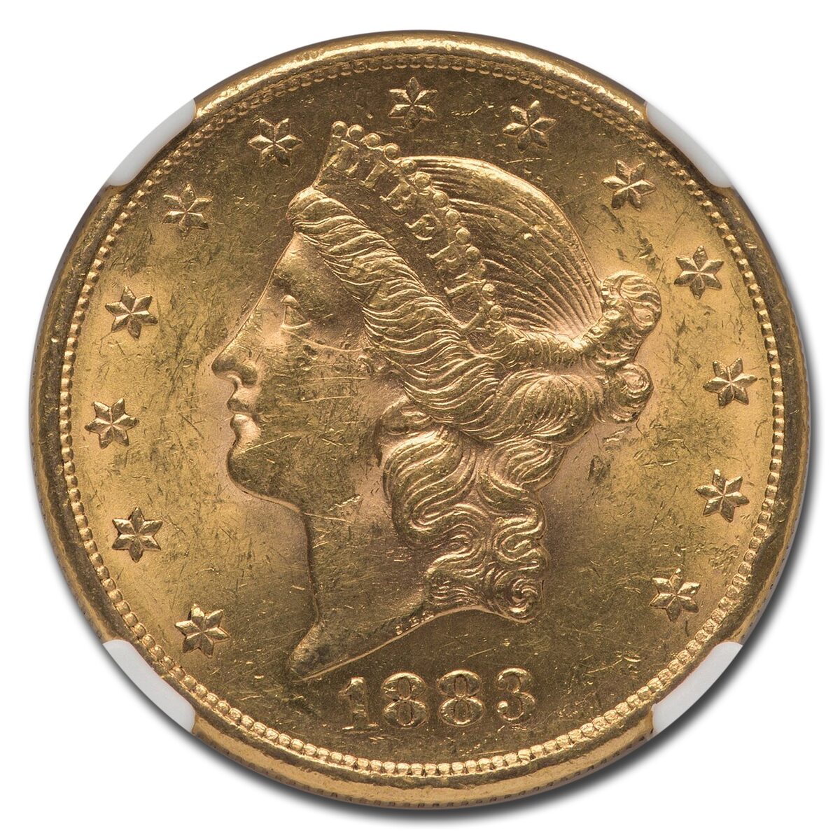1883-S $20 Liberty Gold Double Eagle MS-61 NGC