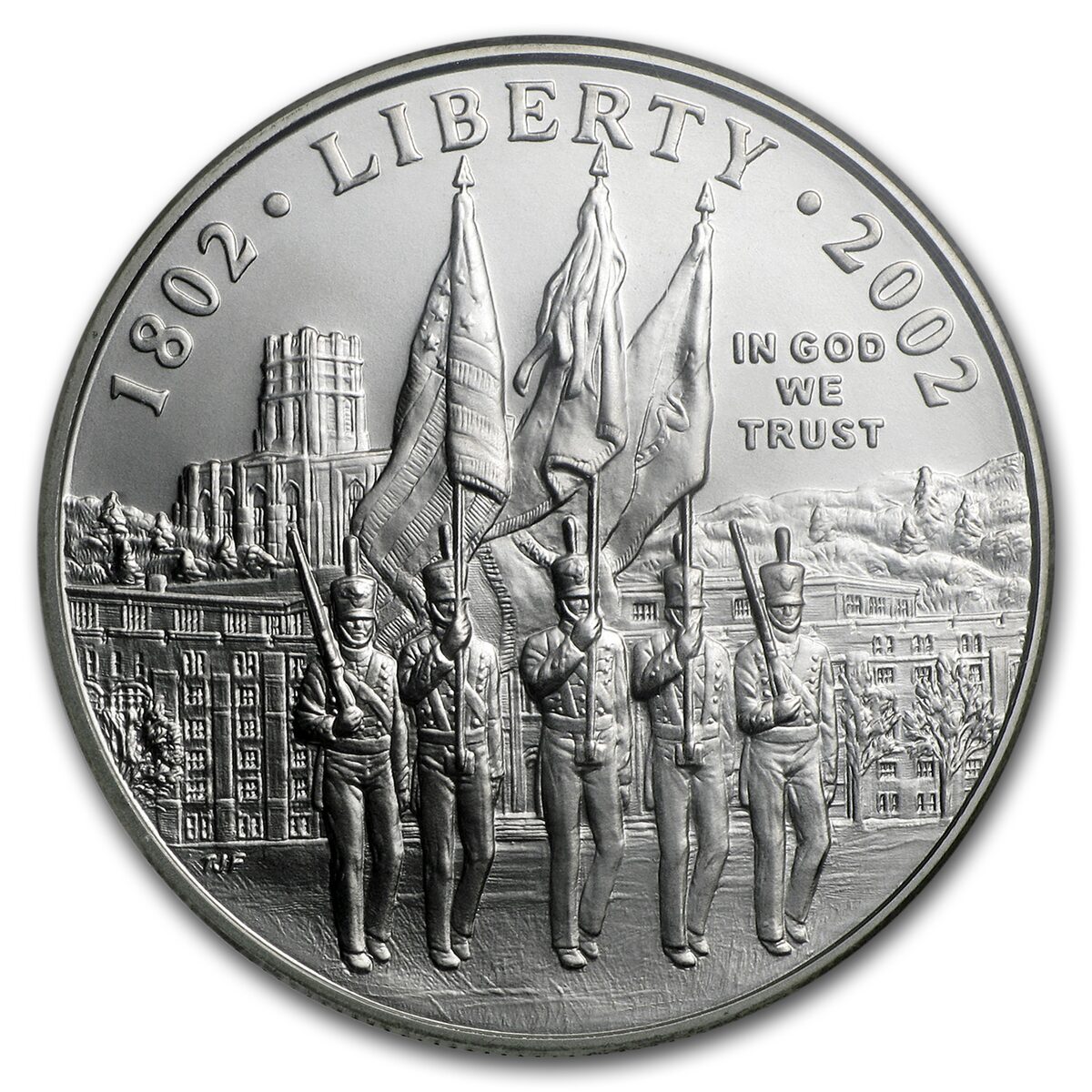 2002-W West Point Bicentennial $1 Silver Commem MS-69 NGC