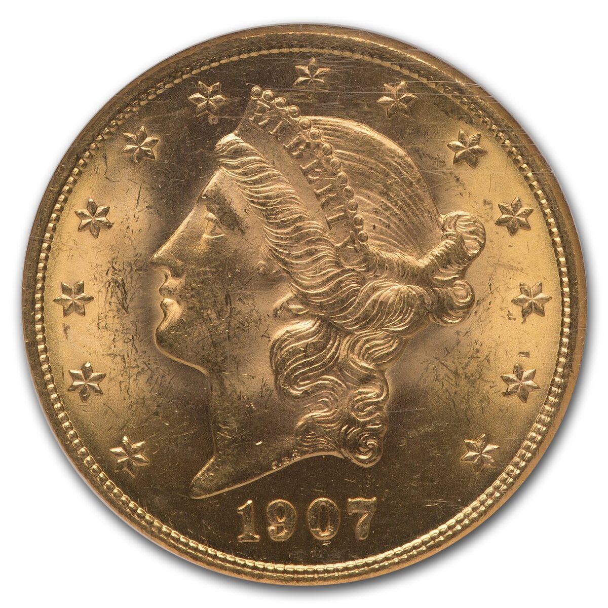 1907 $20 Liberty Gold Double Eagle MS-64 NGC