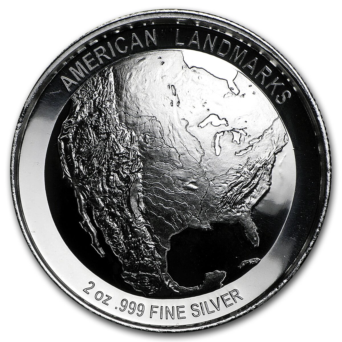 2 oz Silver UHR Round - American Landmarks Series: Mount Rushmore
