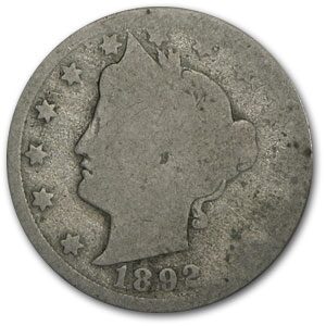 1892 Liberty Head V Nickel AG