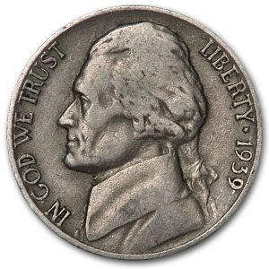 1939 Jefferson Nickel Avg Circ